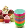 Cup cake siliconen ronde kisten cupcake bakvormen 7 cm herbruikbare anti -aanbak muffin cups keuken gadgets gereedschap cake s