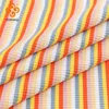 Coix peignée Rainbow Cuff Fabric par demi-mètres Stretch rayé pour la base de couture chemise à tricot 45x125 cm / PCS 240508