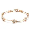 Bracelets de mariage Kinel Hot Simple 585 Rose Gold Color Bracelet pour femmes Tendance de luxe Natural Zircon Bride Wedding Daily Bijoux Nouveau