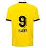 23 24 25 Fans de soccer Jersey Joueur Haller Reus 2024 2025 Shirts de football Dortmund Bellingham Men Kids Reyna Brandt Schlotterbeck Adeyemi Moukoko All Black Special