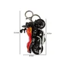 Keychains Lanyards Ny simulering Mini Motorcykel Keychain Fashion Personlighet Racing Car Key Chain Unisex Motorcykel Model Toy Keyring Pendant J240509