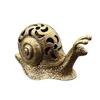 Vintage Pure Copper Mini Snail Small Ornament Desk Decoration Antique Brass Animal Miniature Figurine Craft Tea Pet Incense 240508