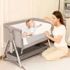Cunas de bebés Bebé al lado de la cuna de la cuna del recién nacido con dormir la cuna portátil Plegable Viajamiento Bed Baby Envío gratuito en 2023 T240509