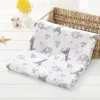 Couvertures Musline Swaddle Wrap Double couche Bénébre de bébé Coton Born Receiving Flower Print Litteur Ensemble de poussette