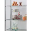 Kitchen Storage Sliding Cabinet Organizer 2-Shelf 17.75 X 11.4 15.8 Inches Silver Accessories