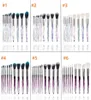 20set diamantvorm regenbooghandgreep 10stcs make -up borstels set professionele fundering kristallen diamantgreep make -up borstel 6styles i5758884