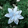 Pack de fleurs décoratives de 10 13 cm en or et argent Artificiel Christmas Year Decoration Fake Tree