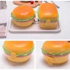 Boîtes à lunch Bags Hamburger Boîte à lunch Boîte à lunch Double Tier Mignon Barger Bento Boîte micro-ondes Enfants École Conteneur de nourriture Conteneur de table