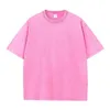Men's T-Shirts 2024 Retro Snowflake Dot Solid Color Mens/Womens Cotton Short Seve Wash Up Shirt with Old Watermark Hip Hop T-shirt H240508