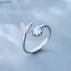 Coupages anneaux 2022 Zircon coréen étoile Moon Pouettel Bague femme argent argent feuille minimale plume réglable anneau de doigt WX