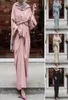 Robes décontractées Summer Femmes Robe maxi robe lâche Abaya Nidha à manches longues Couleur solide Dubaï Turquie Modest Robe Kaftan Islam6885449