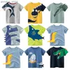 T-shirts 2024 Summer Childrens 3d Cartoon Shark T-shirt garçons à manches courtes Dinosaur garçons