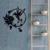 Decoratieve beeldjes Vintage Hummingbird Metal Wall Art Garden Decor Geschenken Zwart Silhouet voor woonkamer Patio hek