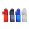 Hot Selling Acrylic Snuff Powder Dispenser Bullet Rocket Shape Nasal Snuffer Plastic Tube Clear Bongs Röker tillbehör