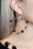 Boucles d'oreilles de cerceau en forme de fil rose en forme de coeur gothique bijoux punk