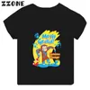 Magliette curiose curiose George divertenti scimmia stampata cartone animato t-shirt abbigliamento da ragazza per bambino a maniche corte nera topdrens top th5266l2405