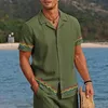 Casual shirts voor heren Hawaiiaanse heren shirtgolfcurve bedrukte mannelijke kleding vakantie rapel korte slev mode casual top strtwear shirt voor mannen t240507