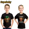 T-shirt che vende hot Cheburashka Russian Cartunato Stampato per bambini T-shirt Fun Girl Girl Summer Childrens Cotton Short Shorted T-shirtl2405