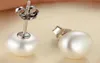 2pair 67mm Natural White Cultural Freshwater Pearl 925 Sterling Silver Stud Earrings2511741