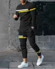 Męskie dresy męskie zestaw odzieży sportowej z gradientem z kapturem z kapturem i spodni sportowymi