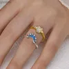 Roches de couple 2 pièces / ensemble d'anneaux étincelants Riyue convient aux femmes pour porter des femmes à la mode WX