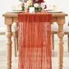 Sebeer Gauze Table Runner Sage Cheesecloth Impostazione da pranzo Vintage DECORAZIONE DEL MATRIENT CANQUET ARCHI RETRO BOHO DEORE 240430