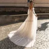 Robes de mariée appliques en dentelle une ligne robes de mariée musulman