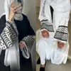 しわソフトクレープ刺繍イスラム教徒kefiyyeh abayaラマダンタッセルドバイアバヤ女性イスラム教徒のドレス控えめなイスラム服240506