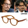 Groothandel-Jackjad topkwaliteit acetaat frame Johnny Depp Lemtosh stframe vintage ronde merkontwerp brillen door oculos de grau sh190919 281s