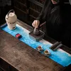 Tapkins de thé peint imperméable mat zen drapeau plateau en tissu japonais
