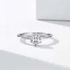 Band Rings Hoyon Moissanite R1 Lab Diamond Weddbands Original 925 Silver Jewelry Promise Engagement CZ Rings Female Anillos J240508