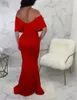 Party Dresses Mermaid Trumpet Elegant Evening Gown Maxi Dress Formal Floor Length Short Sleeve Off Shoulder Stretch Fabric With Ruched 2024