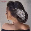 Headpieces Topqueen Floral Wedding Haar stuk zijkam Bridal met bloemen BRIDMINDEN Hoofdstukken Pearl Clips HP320