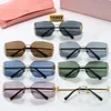 Mui Mui Sunglasses Men Moda Glasses Oval Frame Designer Glass Sun