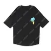 PALM PA 24SS Summer Rainbow Palm Letter Imprimée logo T-shirt Boyfriend Gift Office Hip Hop Unisexe Unisexe Lovers à manches