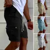 Short masculin Slim DrawString Cargo à séchage rapide avec ceinture élastique Poches plusieurs poches pour courir