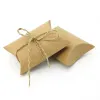 50pcs Kraft papierowy poduszka Prezent Prezent Favor Pudełko przyjęcie weselne pudełka fawory