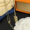 2024 Ny Never Fade Designer Halsband för kvinnor Cuboid Chain 18K Gold Plated Rätt varumärke Logo Rostfritt stål Stämpel Gift Luxury Kvalitetsgåvor Familjevän Par