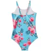 One-pièces Nouveaux ldrens Swinsuit One Piece Bikini Petit Girl Beach Swimsuit Blue H240508