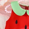 Girl Dresses Summer Toddler Baby Girls Dress Watermelon Print Collar Sleeveless Casual Princess Bag Clothes