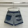 Luxusdesignerin Frauen Jeans 2024 Sommer neu süßer cooler personalisierter modischer Kontrast bestickter Taschen -Denim -Shorts