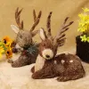 Miniature di paglia Ornamento in erba Ornamento intrecciato Deer di Natale per figurina per animali Dam