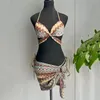 Frauen Badebekleidung 3 Stück Bikini Frauen Badeanzug 2024 Frauen Strandkleidung Schwimmanzug Bade -Set Rock Sarong Biquini