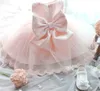 女の子のドレス2023幼児の女の女の子の花のドレス洗礼用ガウン新生児洗礼服プリンセスチュチュバースデーホワイトボウドレス
