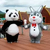 أزياء التميمة Polar Bear Bear Iatable Caroing Street Street Funder Giant Panda Mascot Party Play Play Plush Doll Assume