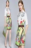 Butterfly Print Dames Tweede stuks sets Shirtasymmetrische rokpak met korte mouwen Kleedpak Runway Ladies Luxe bodycon Two Piece Dress6504405