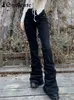 Damenjeans Socute Dark Academia Solid dünne Frauen Gothic Ästhetic Low Rise Demin Hosen Punk Stil schwarzer Hosen Streetwear 2000er Jahre