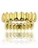 Dentes de ouro rosa de ouro liso clássicos Grillz 6 Borquitais de dentes dentários de fundo superior Grills Men Men Lady Hip Hop Rapper BO8245137