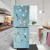 Adesivos Retro Flor Fridge adesivo de fundo azul claro Vinil PVC Impermeável Poster Auto -frigorífico Adete decorativo do mural