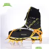 Mountaineering Crampons Brs Ice Aluminium Alloy Tralight Fourteen Teeth Bundled Gripper Climbing High Altitude Slipresistant Cramp 231 Ote6N